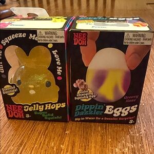 Nee Doh Jelly Hops and Dippin Dazzler Eggs - Yellow and Purple